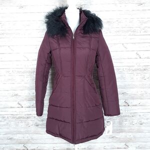 Maralyn & Me Puffer Coat S Faux Fur Trim R